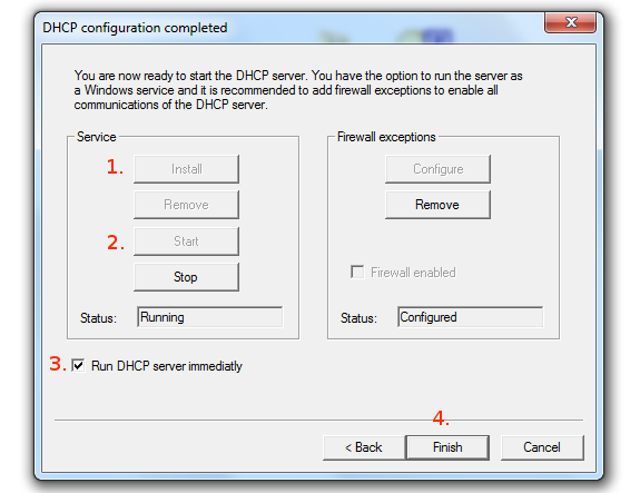 Run the DHCP Server now that the Configuration is complete
